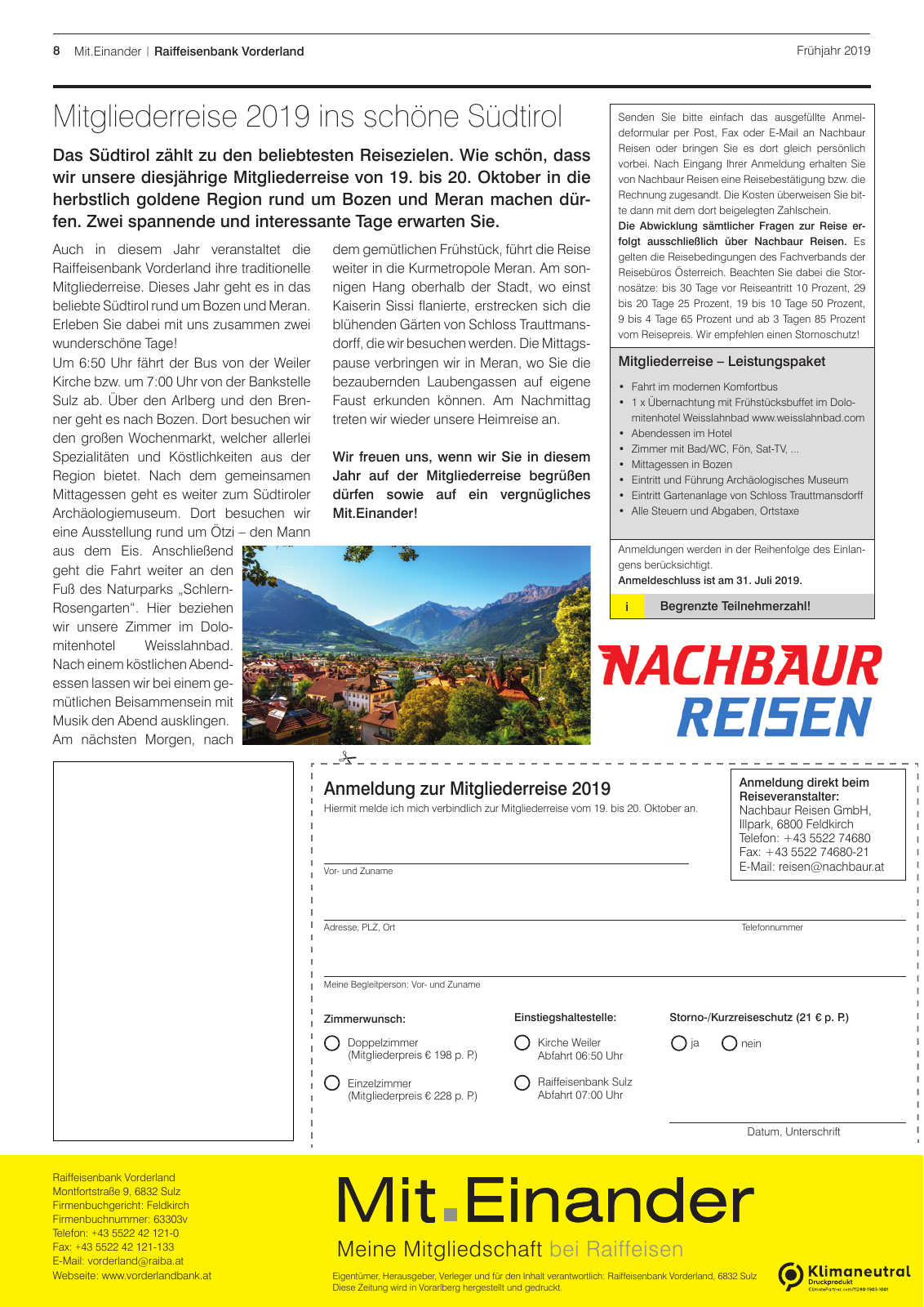 Vorschau Mitgliederzeitung RB Vorderland Frühjahr 2019 Seite 8