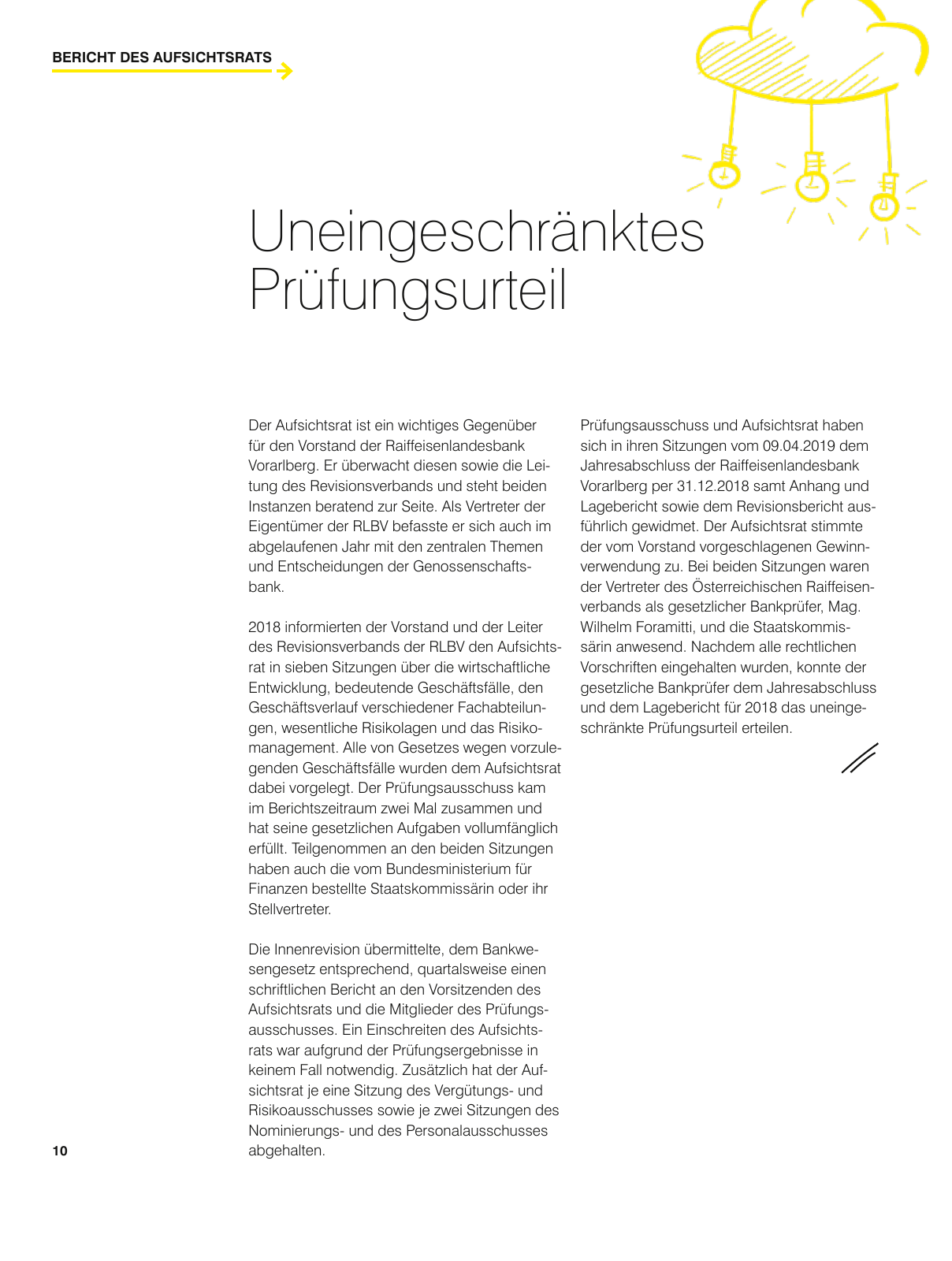 Vorschau Geschäftsbericht Raiffeisenlandesbank Vorarlberg 2018 Seite 10