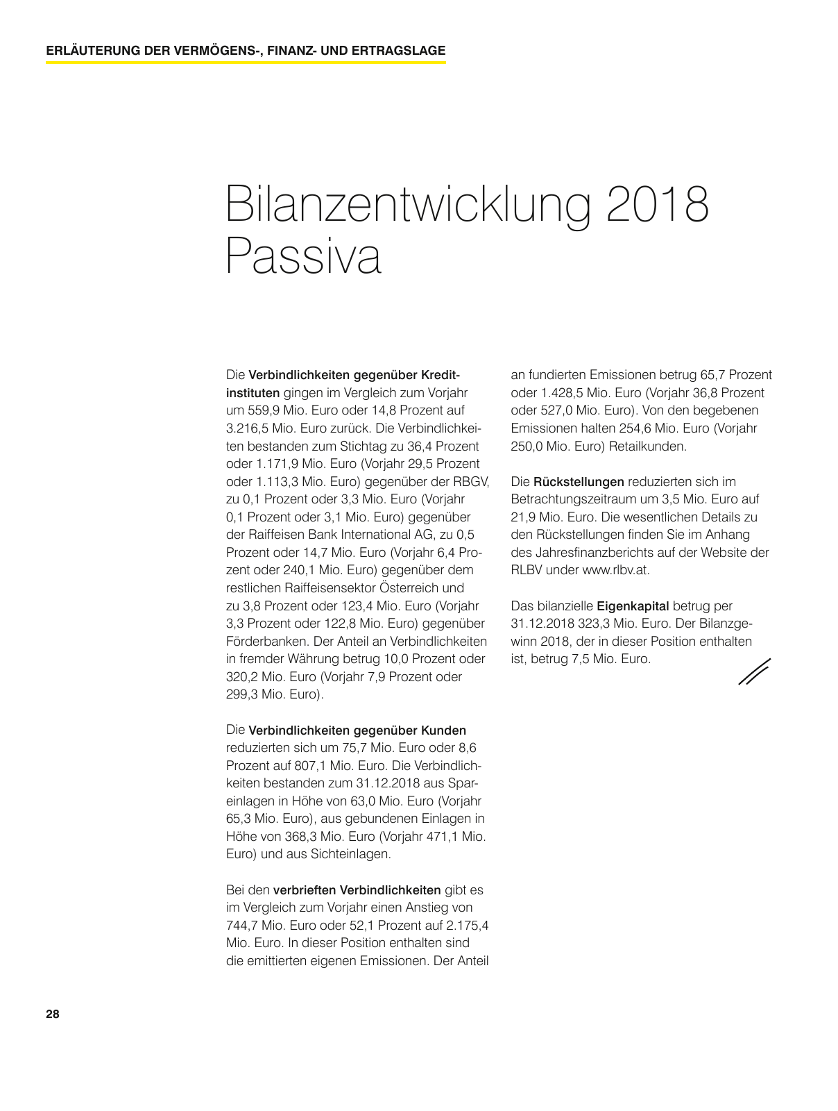 Vorschau Geschäftsbericht Raiffeisenlandesbank Vorarlberg 2018 Seite 28