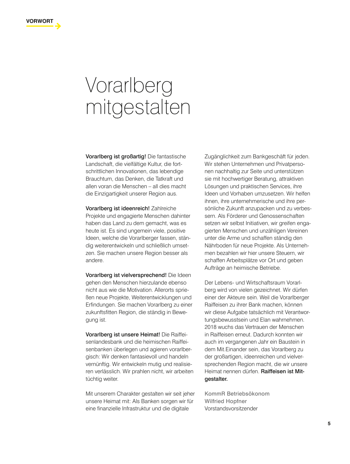 Vorschau Geschäftsbericht Raiffeisenlandesbank Vorarlberg 2018 Seite 5