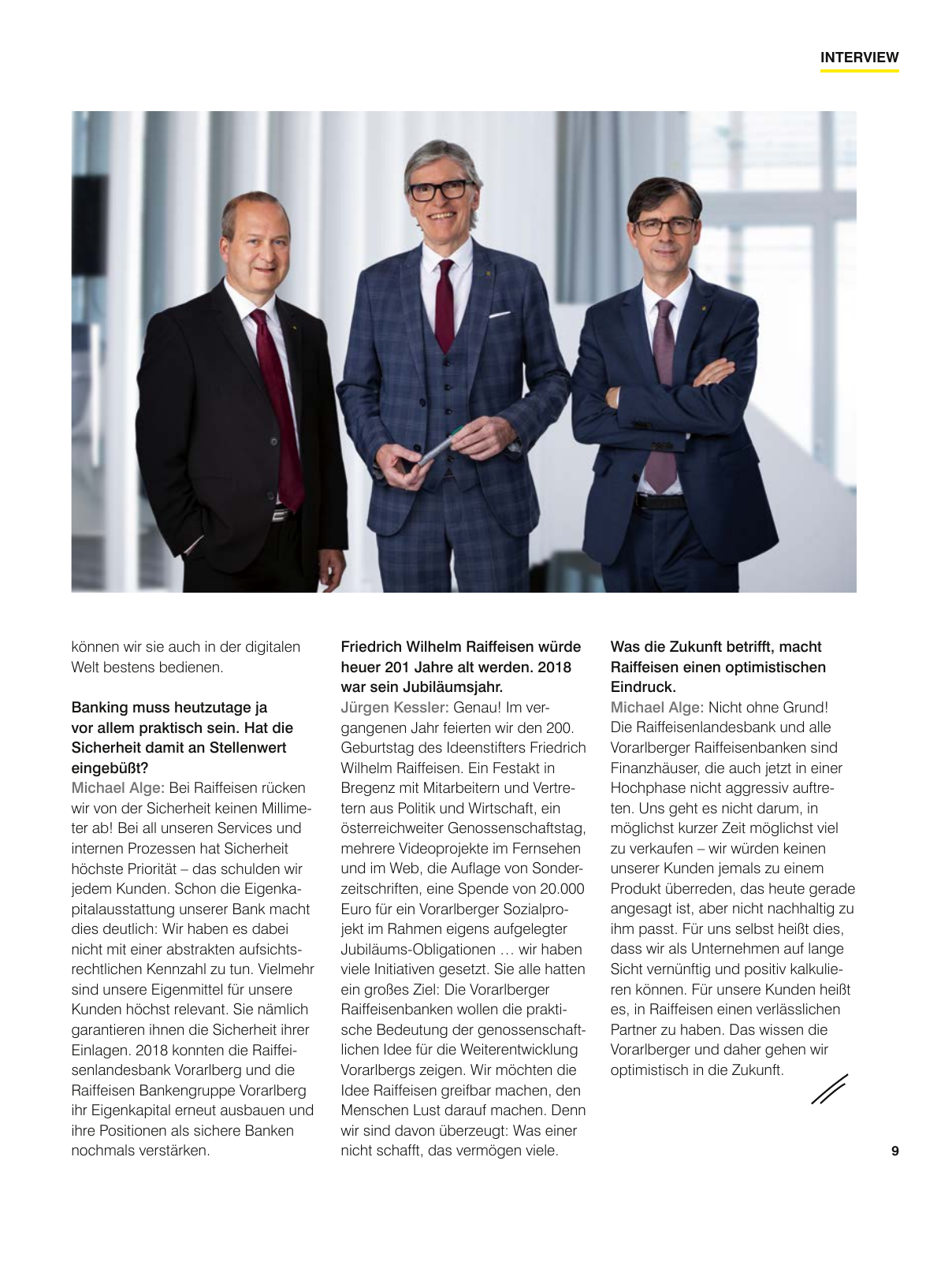 Vorschau Geschäftsbericht Raiffeisenlandesbank Vorarlberg 2018 Seite 9