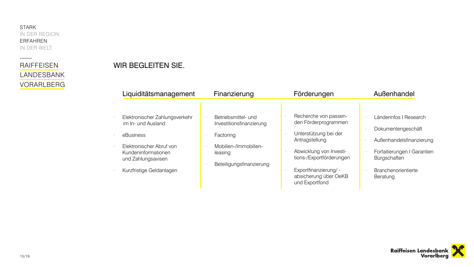 Vorschau RLBV Firmenkunden - Unternehmenspräsentation Seite 15