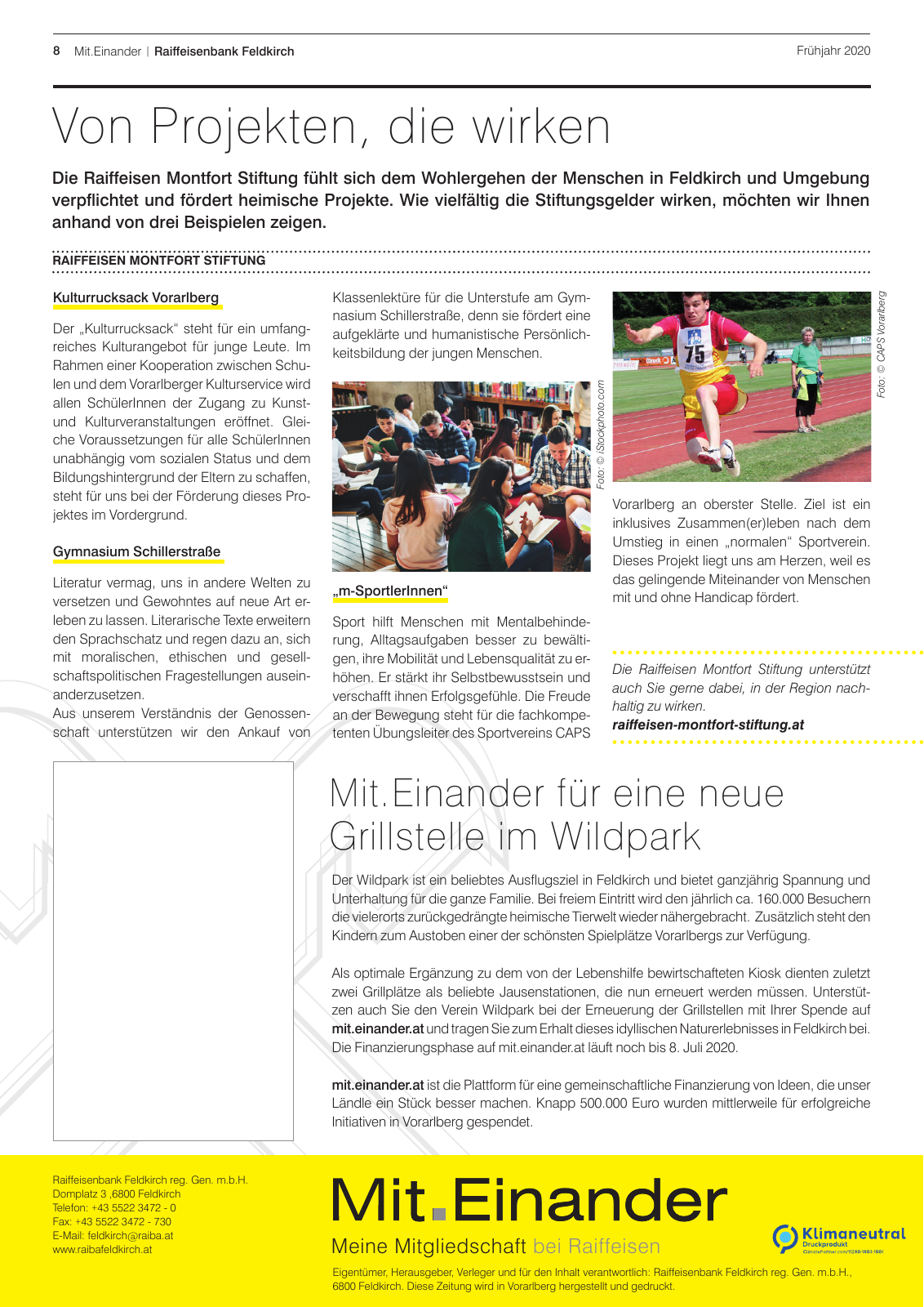 Vorschau Mitgliederzeitung RB Feldkirch Frühjahr 2020 Seite 8