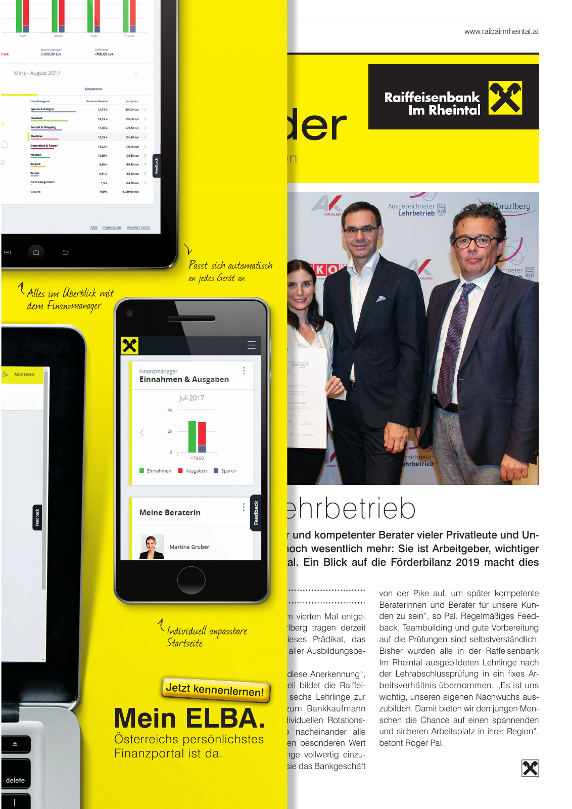 Vorschau Mitgliederzeitung Rheintal 2020 Frühjahr Seite 1