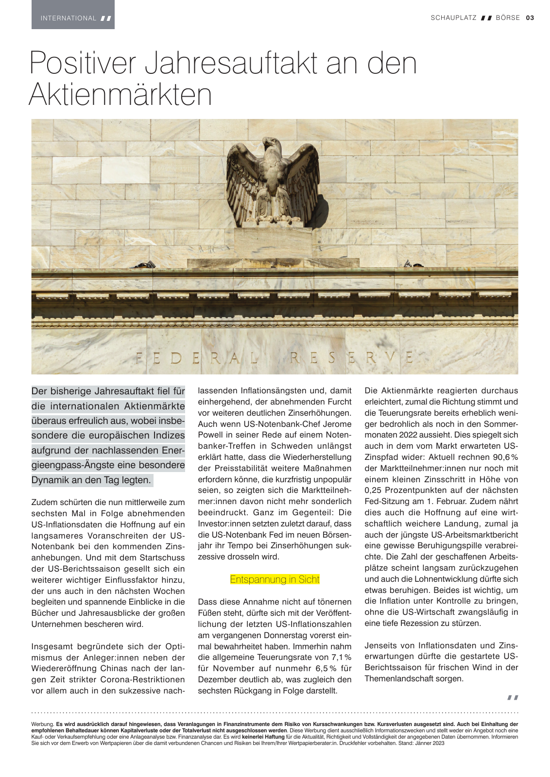 Vorschau Schauplatz Börse Magazin Jänner 2023 Seite 3